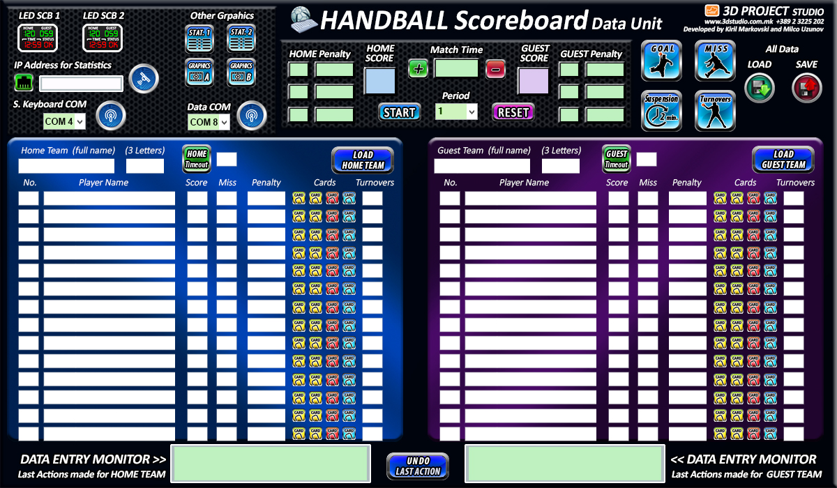HANDBALL Scoreboard Data entry URNEK 6